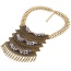 Exaggerate Gold Color Metal Bullet Shape Pendant Decorated Multilayer Necklace