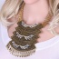 Exaggerate Gold Color Metal Bullet Shape Pendant Decorated Multilayer Necklace