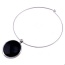 Fashion Black Round Shape Decorated Simple Short Chain Neckalce