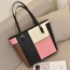 Fashion Black+pink Color Matching Decorated Simple Hand Bag