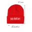 Fashion Red Bad Hair Day Letter Decorated Pure Color Simple Hat