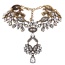 Elegant Antique Gold Aterdrop Diamond Pendant Decorated Simple Chocker