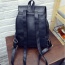 Vintage Black Double Zipper Decorated Pure Color Backpack
