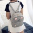 Cute Gray Cartoon Mouse Pattern Decorated Pure Color Backpack(2pcs)