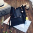 Elegant Black Tassle Pendant Decorated Bucket Shape Shoulder Bag(2pcs)