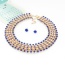 Luxury Sapphire Blue Multilayer Diamond Decorated Simple Jewelry Sets
