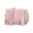 Vintage Pink Double Buckles Decorated Pure Color Shoulder Bag