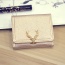 Fashion Gold Color Metail Deer Head Decorated Pure Color Wallet