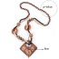 Fashion Brown Hollow Out Square Shape Pendant Decorated Double Layer Necklace