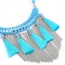 Fashion Light Blue Long Tassel Pendant Decorated Hand-woven Simple Necklace