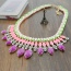 Exaggerated Red Oval Shape Diamond Decorated Multi-layer Collar Necklace