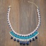 Exaggerated Blue Oval Shape Diamond Decorated Multi-layer Collar Necklace