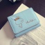 Cute Blue Rabbit&letter Pattern Decorated Pure Color Wallet