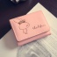 Cute Pink Rabbit&letter Pattern Decorated Pure Color Wallet