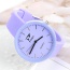 Fashion Purple Pure Color Decorated Big Dial Design Simple Watch