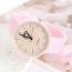Fashion Pink Pure Color Decorated Big Dial Design Simple Watch