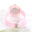 Fashion Pink Pure Color Decorated Big Dial Design Simple Watch
