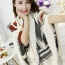 Fashion Red Grid Pattern Decorated Tassel Design Simple Scarf