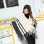Fashion Beige Geometric Shape Pattern Decorated Color Matching Scarf
