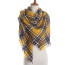 Fashion Yellow Grid Pattern Decorated Color Matching Simple Scarf