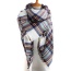Fashion Blue Grid Pattern Decorated Sqaure Shape Simple Scarf