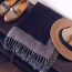 Fashion Black Grid Pattern Decorated Sqaure Shape Simple Scarf