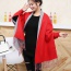 Fashion Red Long Tassel Pendant Decorated Pure Color Double Sides Dual-use Scarf