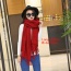 Fashion Claret Red Tassel Pendant Decorated Pure Color Design Scarf