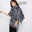 Fashion Black Ripple Pattern Decorated Double Sides Dual-use Thick Shawl