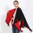 Fashion Black+red Long Tassel Pendant Decorated Double Sides Cloak Shape Scarf