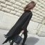 Fashion Black Tassel Pendant Decorated Pure Color Design Dual-use Scarf