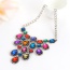 Fashion Multi-color Water Drop Shape Diamond Decorated Hollow Out Simple Choker