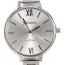 Fashion Silver Color Pure Color Decorated Large Dial Design Simple Watch