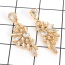 Fashion Gold Color Oval Shape Diamond Decorated Hollow Out Design Earrings