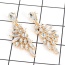 Fashion Silver Color Oval Shape Diamond Decorated Hollow Out Design Earrings