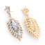 Fashion Silver Color Oval Shape Diamond Decorated Hollow Out Leaf Shape Simple Earrings