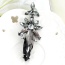 Fashion Black Oval Shape Diamond Decorated Flower Shape Simple Earrings