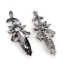 Fashion Black Oval Shape Diamond Decorated Flower Shape Simple Earrings