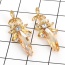 Fashion Gold Color Oval Shape Diamond Decorated Flower Shape Simple Earrings