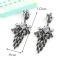 Fashion Black Square Shape Diamond Decorated Hollow Out Design Earrings