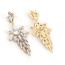 Fashion Silver Color Square Shape Diamond Decorated Hollow Out Design Earrings