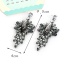 Fashion Blue Oval Shape Diamond Decorated Hollow Out Design Earrings