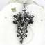 Fashion Black Oval Shape Diamond Decorated Hollow Out Design Earrings