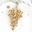 Fashion Gold Color Oval Shape Diamond Decorated Hollow Out Design Earrings