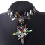 Elegant Multi-color Watershape Diamond Decorated Short Chain Necklace
