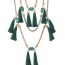 Bohemia Green Short Tassel Decorated Simple Multilayer Necklace