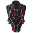 Bohemia Multi-color Short Tassel Decorated Simple Multilayer Necklace