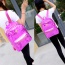 Fashion Plum Red Metal Square Decorated Pure Color Design Backpack
