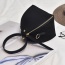 Personality Black Pure Color Decorated Irregularity Shape Design Bag