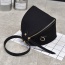 Personality Black Pure Color Decorated Irregularity Shape Design Bag
